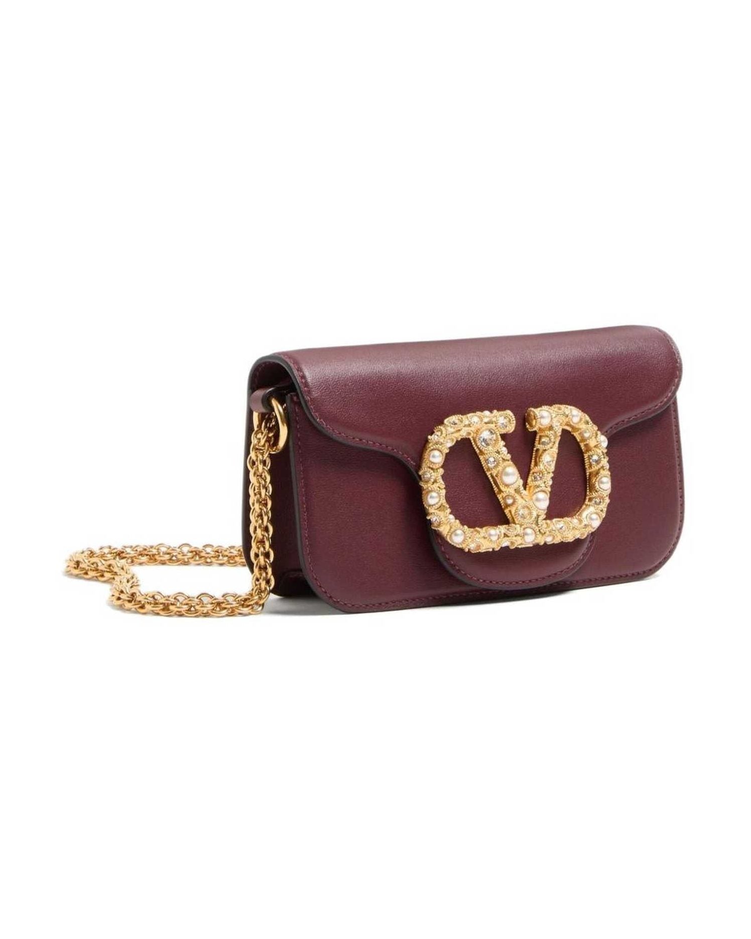 Valentino Garavani Locò Small Shoulder Bag in Calfskin with Jewel Logo Glam Steals