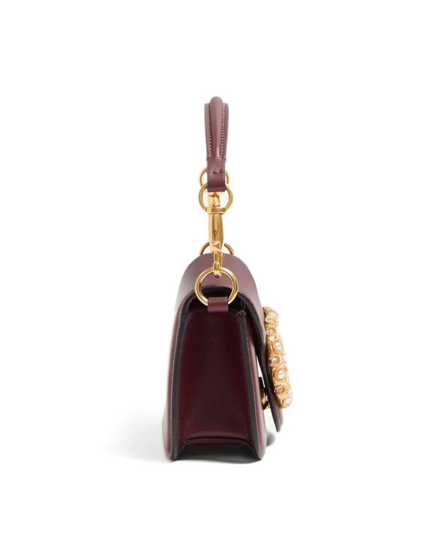Valentino Garavani Locò Small Shoulder Bag in Calfskin with Jewel Logo Glam Steals