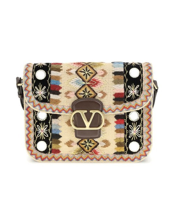 Valentino Garavani Multicolor Calf Leather Bos Taurus Shoulder Bag Glam Steals