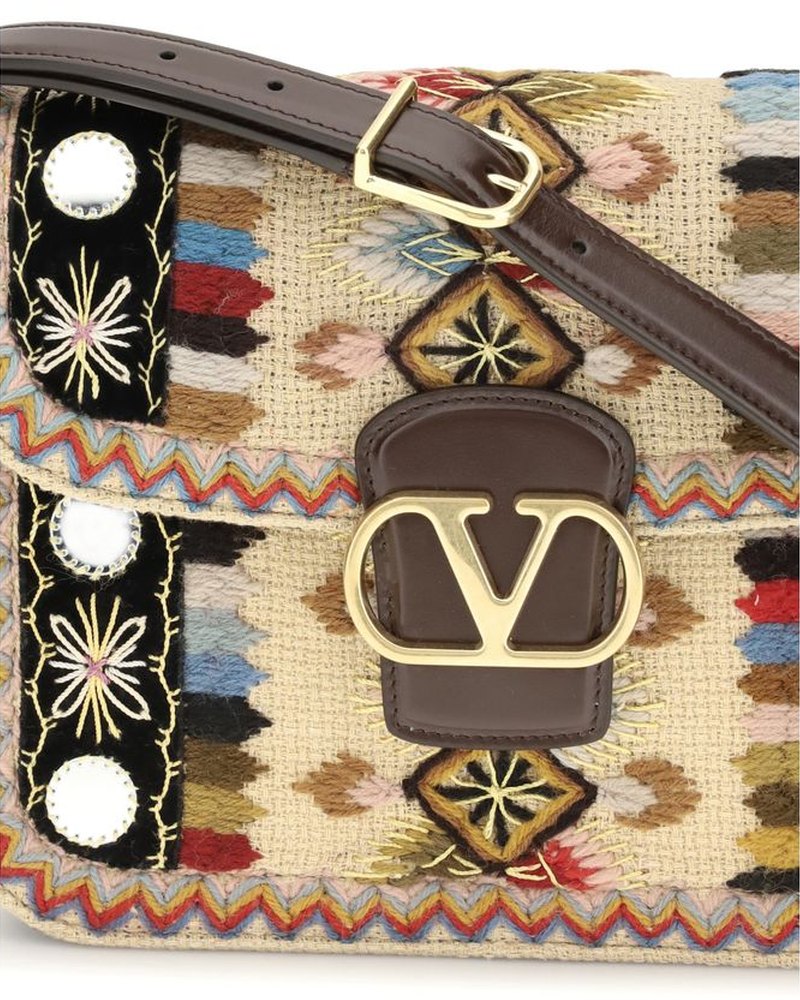 Valentino Garavani Multicolor Calf Leather Bos Taurus Shoulder Bag Glam Steals