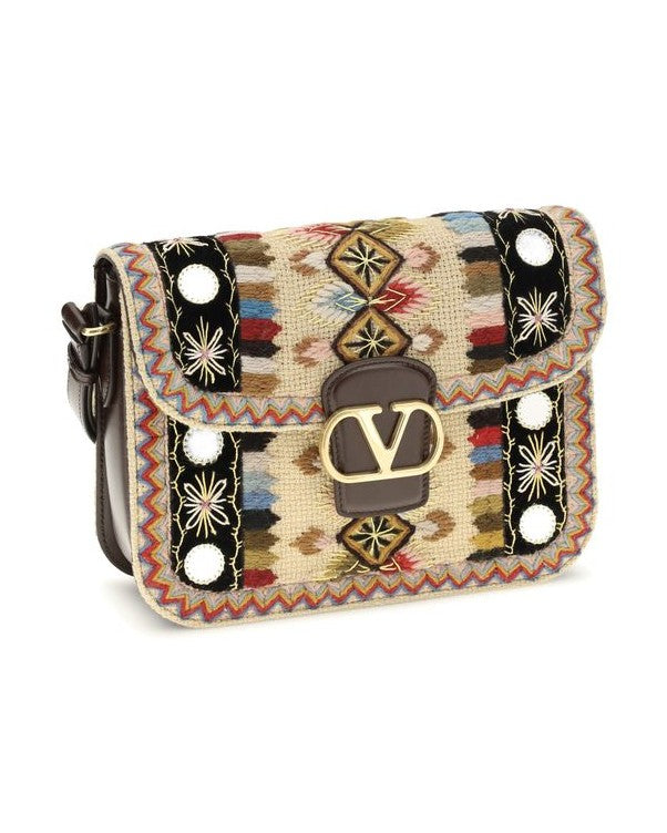 Valentino Garavani Multicolor Calf Leather Bos Taurus Shoulder Bag Glam Steals