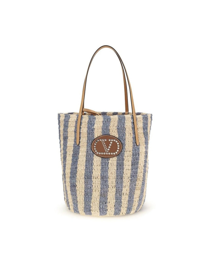Valentino Garavani Multicolor Raffia Bucket Bag Glam Steals