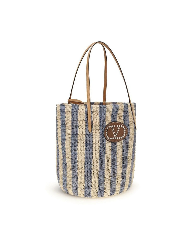 Valentino Garavani Multicolor Raffia Bucket Bag Glam Steals
