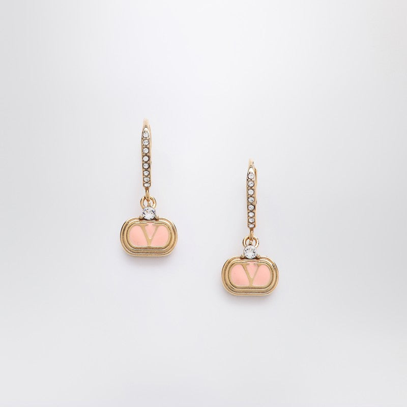 Valentino Garavani Oval Earrings in Metal and Swarovski Crystals Glam Steals