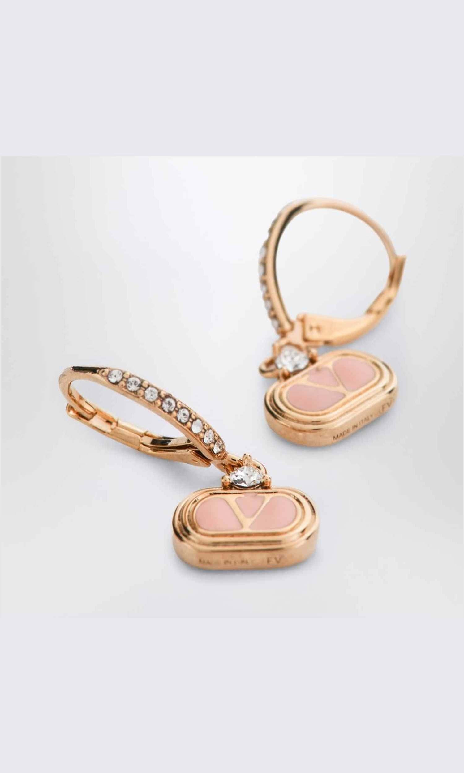 Valentino Garavani Oval Earrings in Metal and Swarovski Crystals Glam Steals
