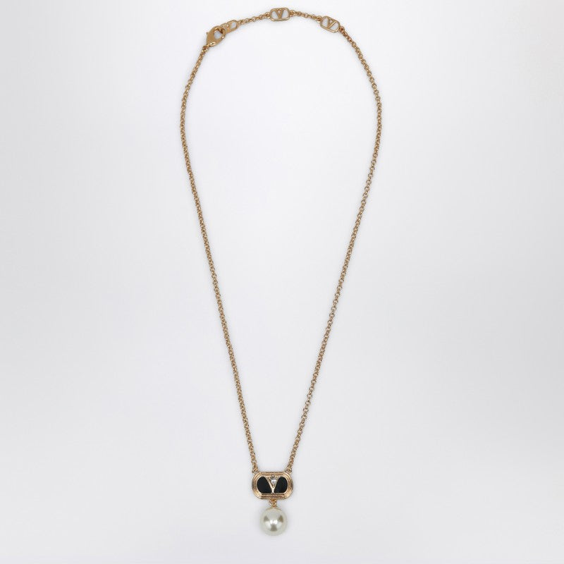 Valentino Garavani Ovalette Necklace with Swarovski Pearl Glam Steals