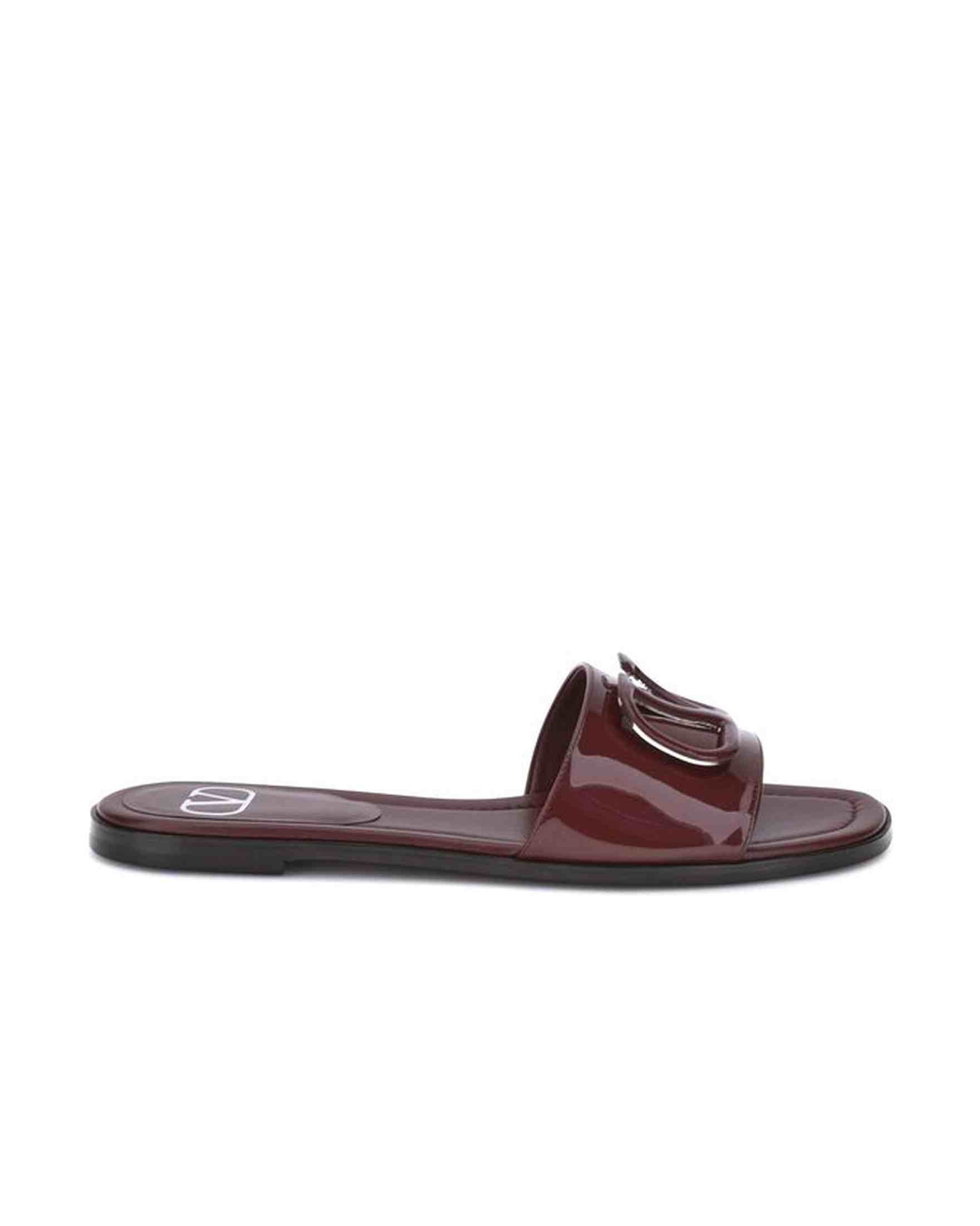Valentino Garavani Patent Leathe Vlogo Slide Sandals Glam Steals