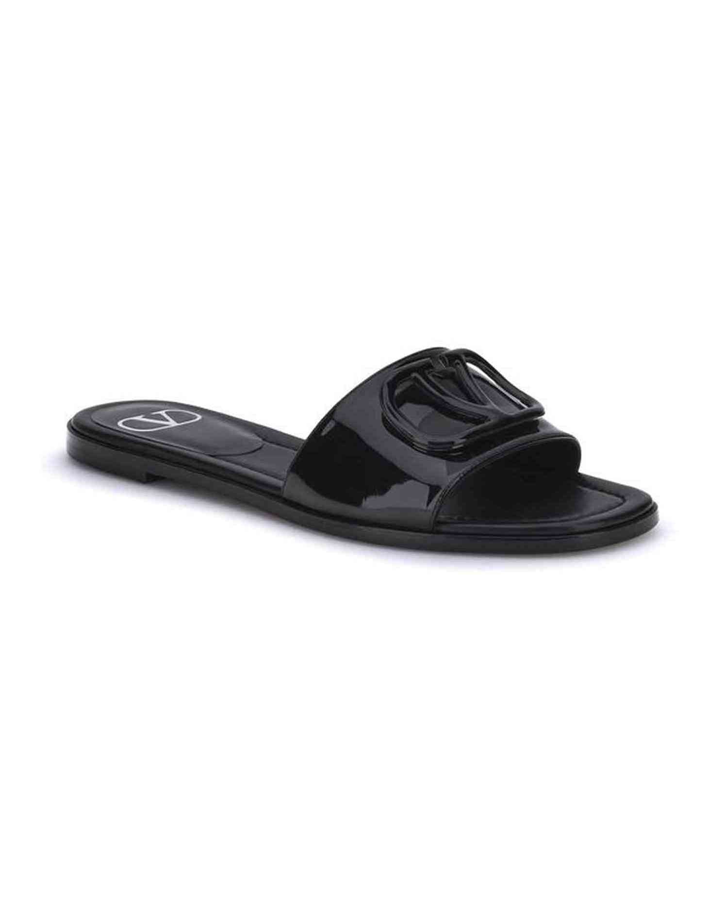 Valentino Garavani Patent Leathe Vlogo Slide Sandals Glam Steals