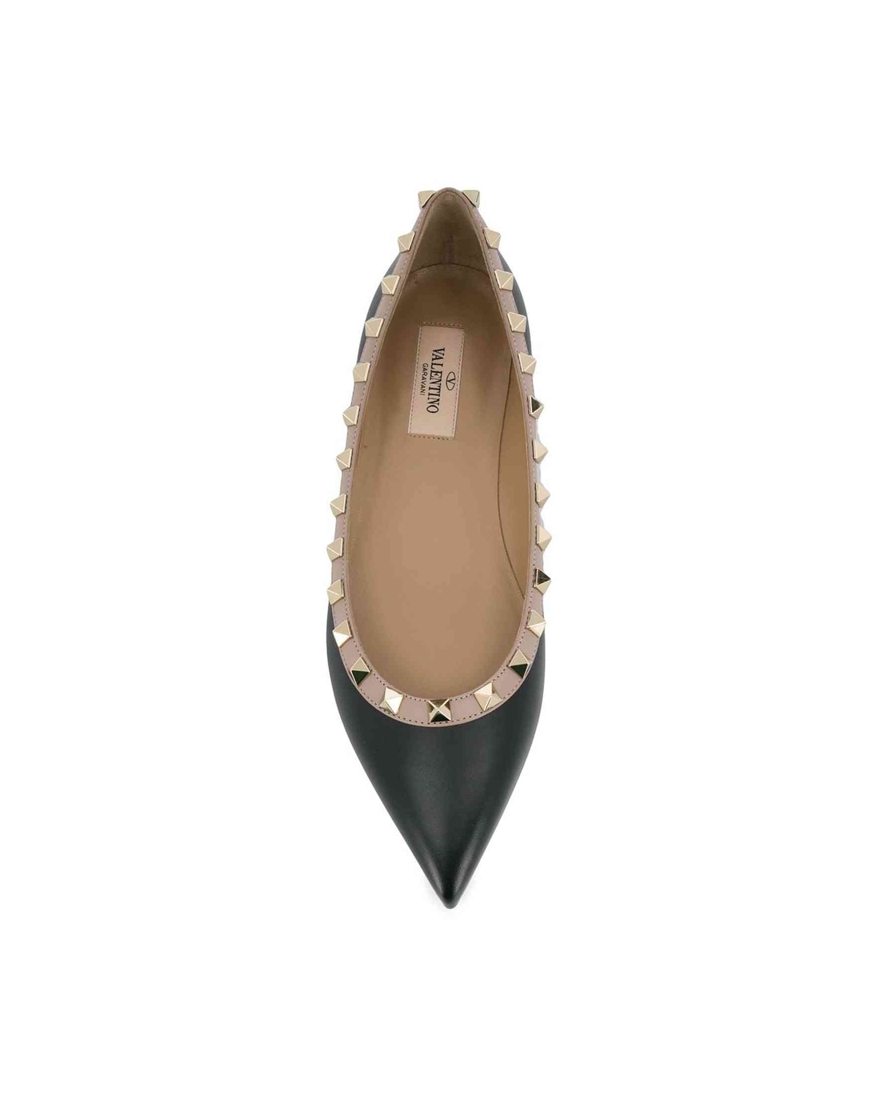 Valentino Garavani Rockstud Embellished Ballerina Shoes Glam Steals