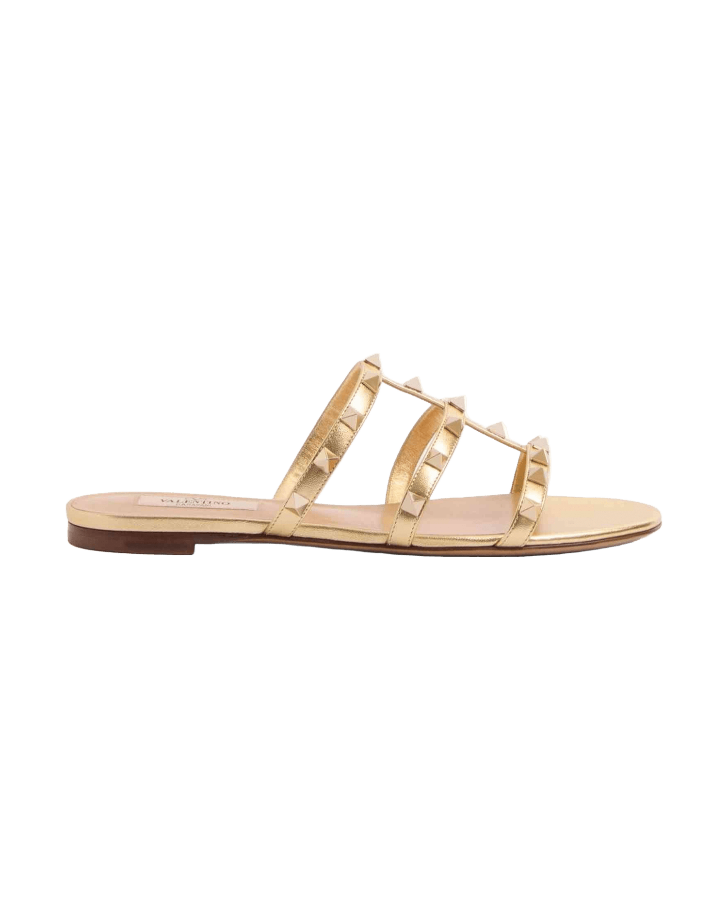 Valentino Garavani Slide Rockstud Sandals In Laminated Nappa Glam Steals