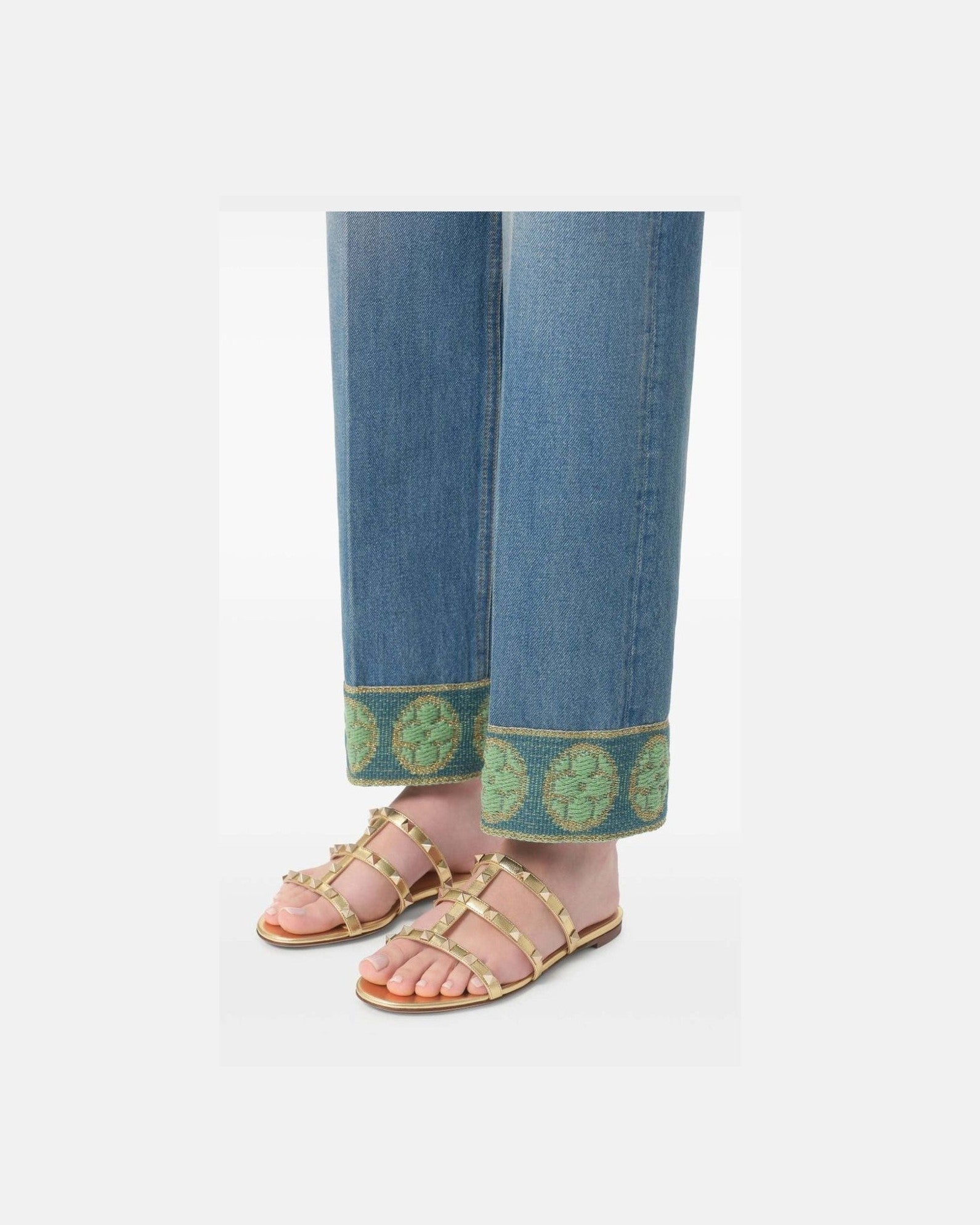 Valentino Garavani Slide Rockstud Sandals in Laminated Nappa Glam Steals