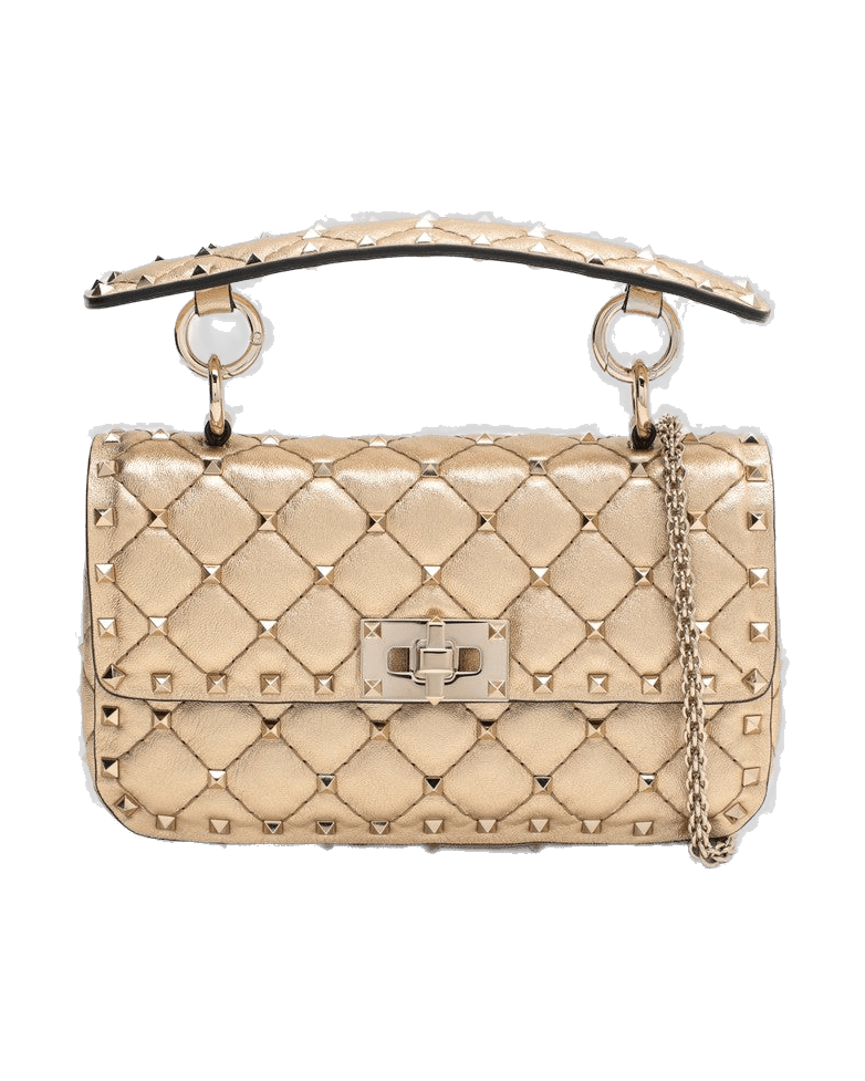 Valentino Garavani Small Rockstud Spike Bag in Laminated Nappa