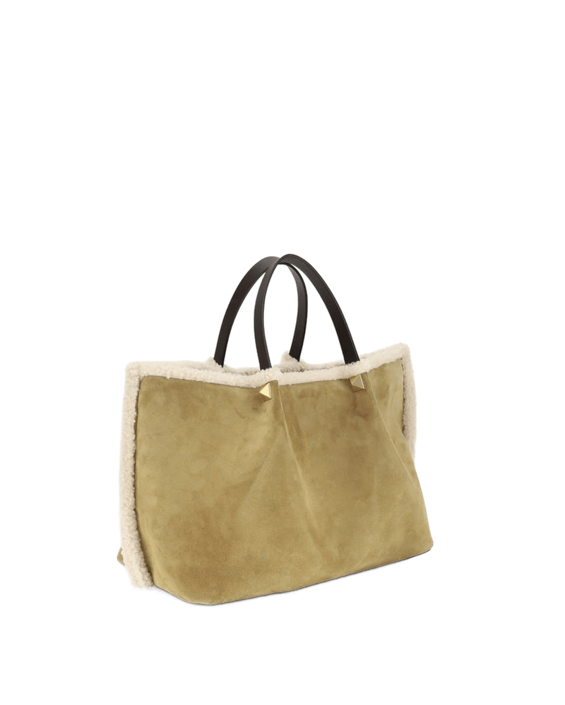 Valentino Garavani Suede and sheepskin medium Tote Bag Glam Steals