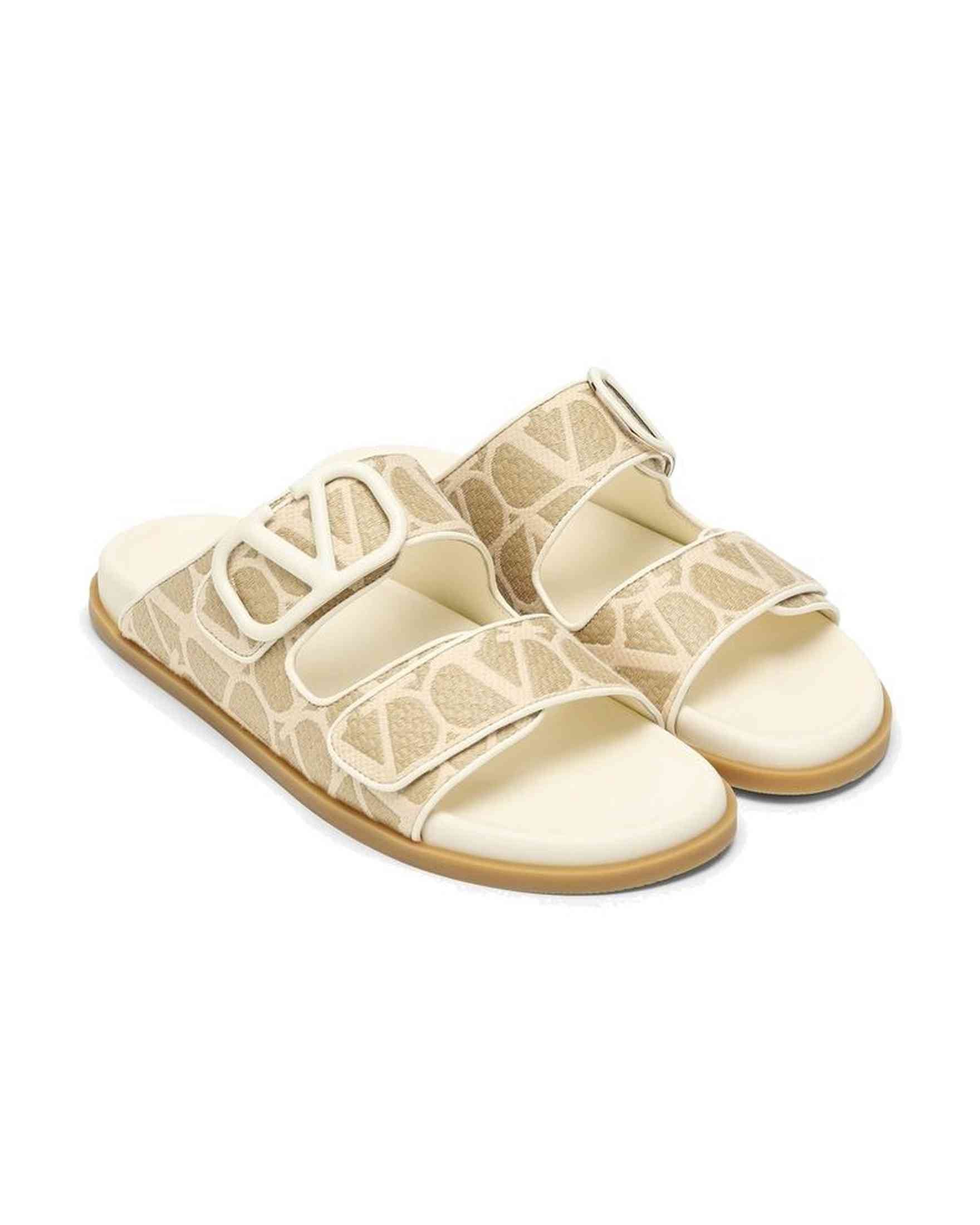 Valentino Garavani Toile Iconographe Flat Sandals Glam Steals
