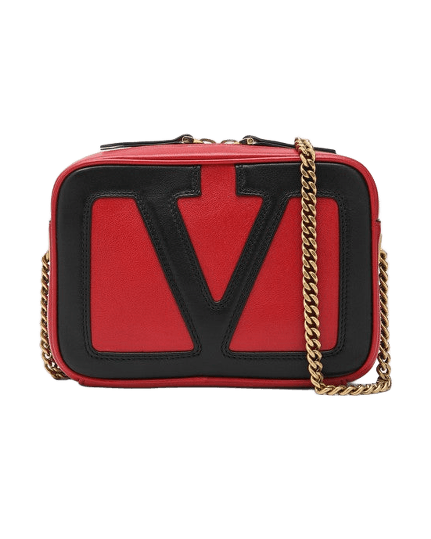Valentino Garavani Viva Superstar Chain Belt Bag Red/Black Glam Steals