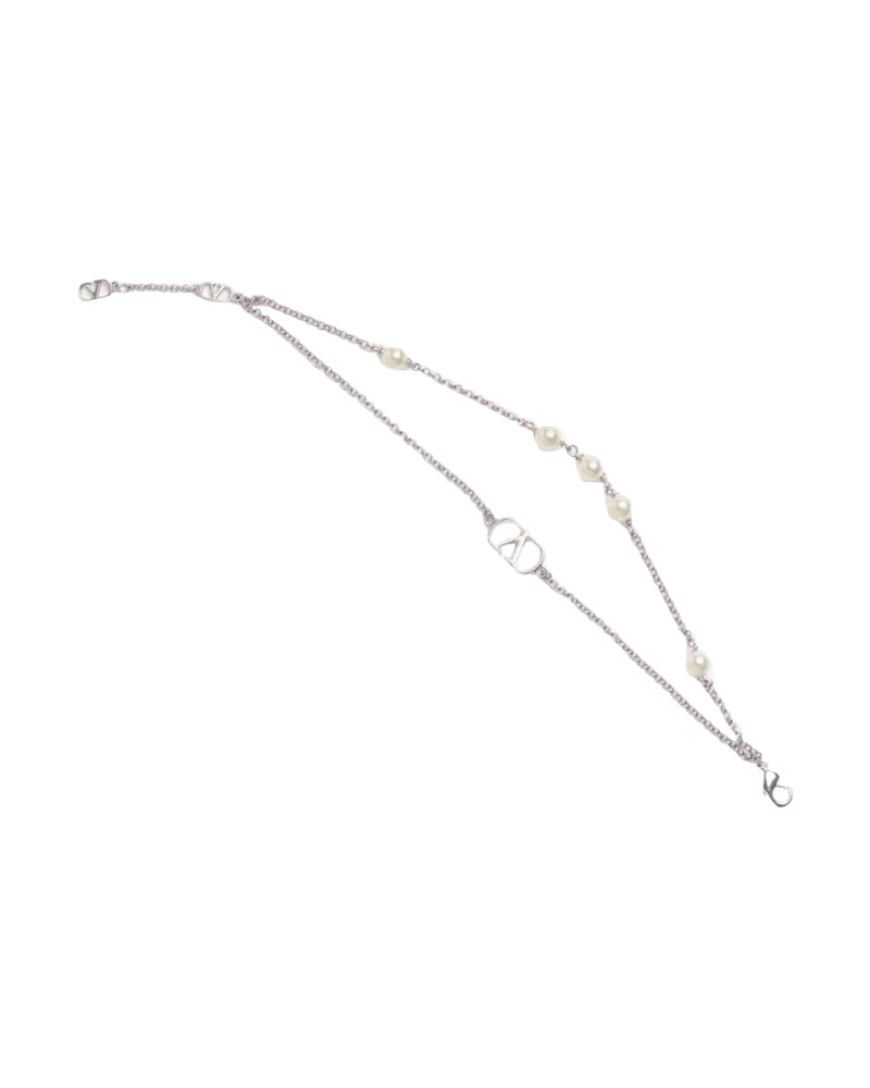 Valentino Garavani Vlogo Bracelet With Swarowski Pearls Glam Steals