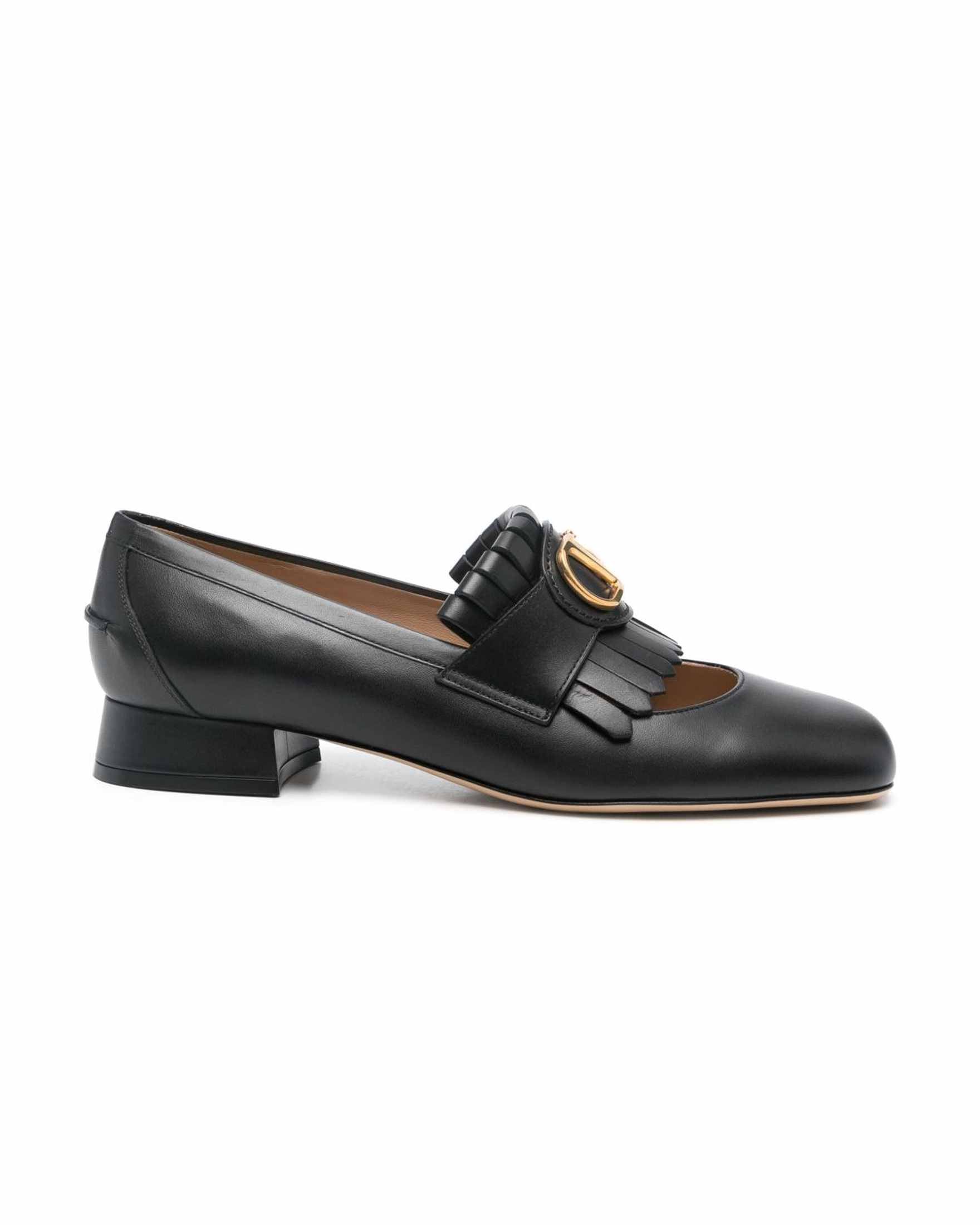Valentino Garavani Vlogo Signature Calfskin Fringe Sabot Moccasin 25mm Glam Steals