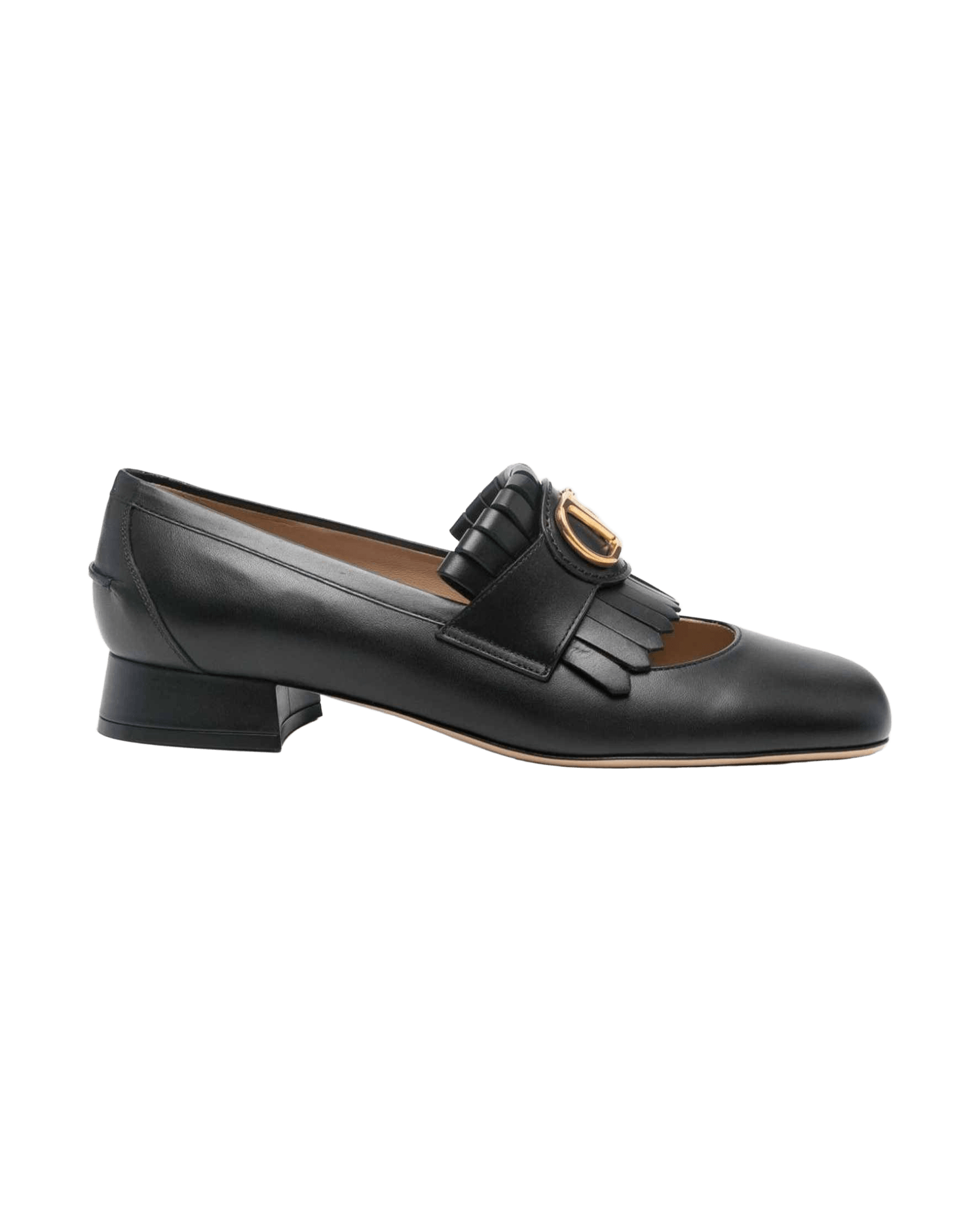 Valentino Garavani Vlogo Signature Calfskin Fringe Sabot Moccasin 25mm Glam Steals