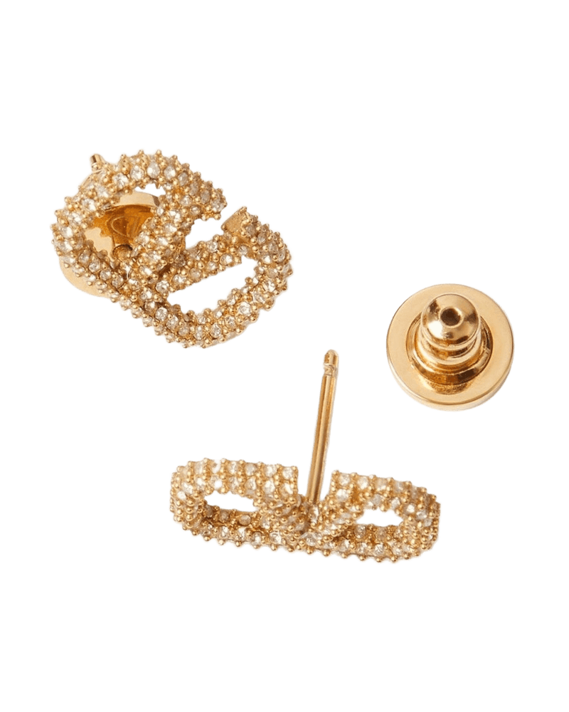 Valentino Garavani Vlogo Signature Crystal Embellished Earrings Glam Steals