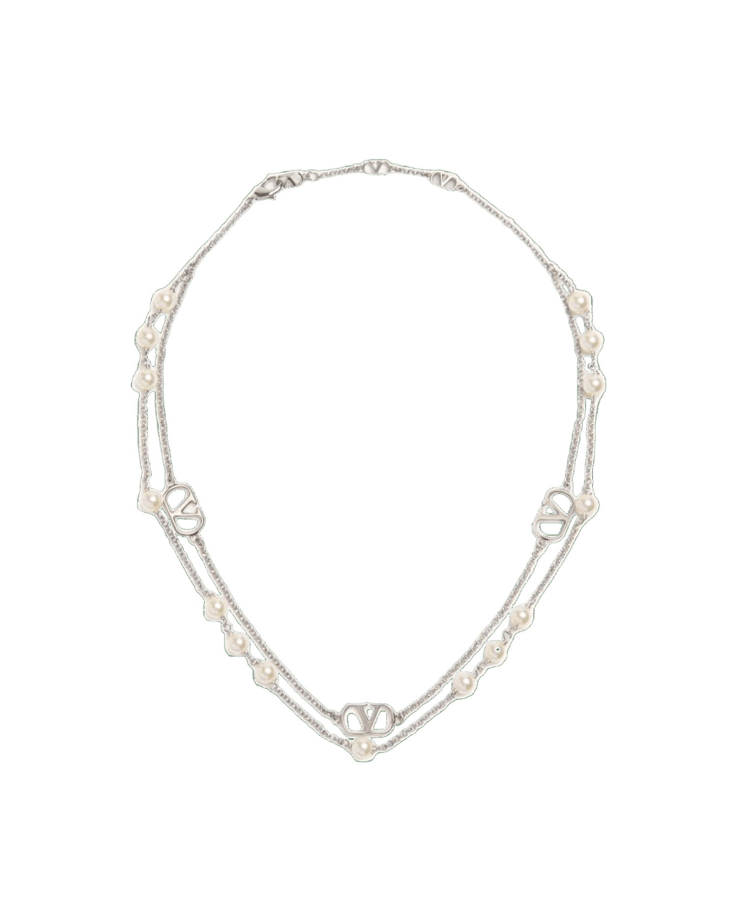 Valentino Garavani Vlogo Signature Metal Necklace With Swarovski Pearls Glam Steals