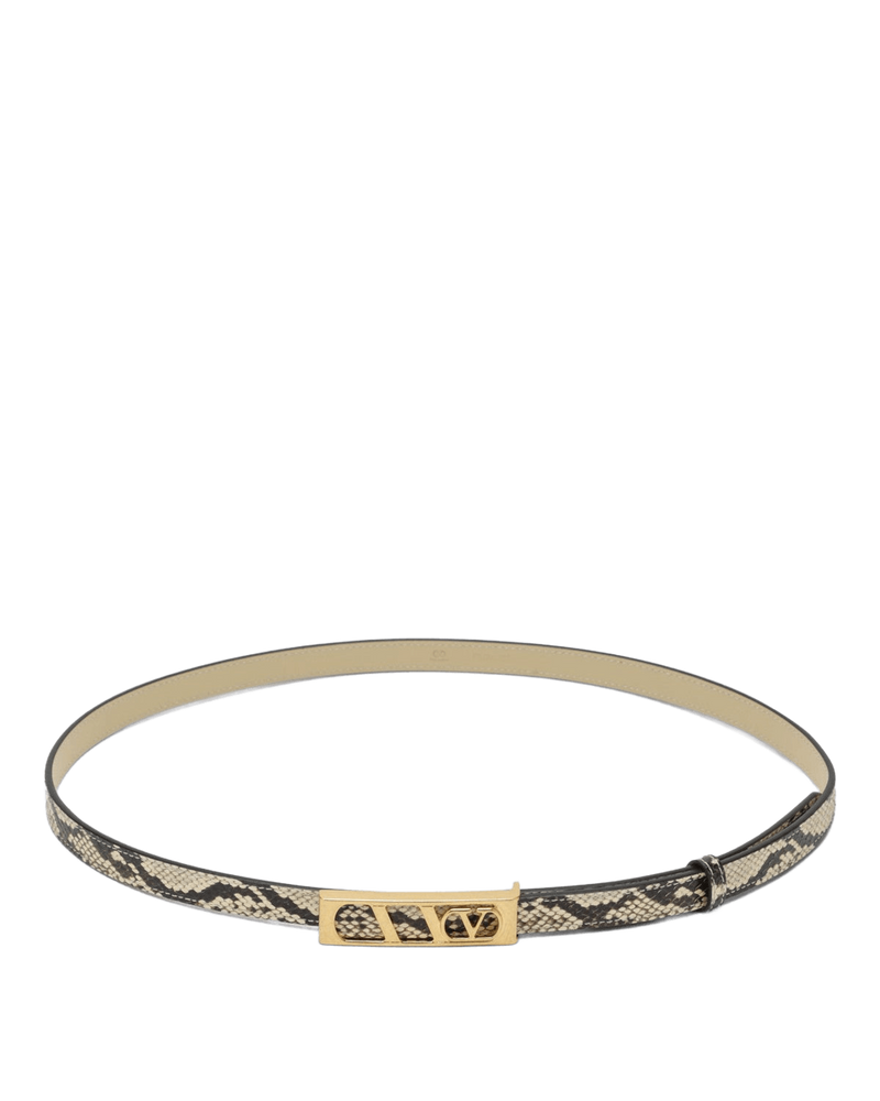 Valentino Garavani Volgo Signature belt with python print Glam Steals