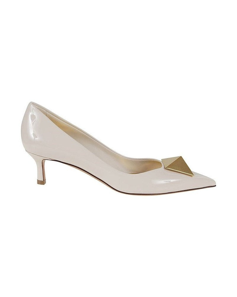 Valentino Garavani White Leather Mid Heel Pumps Glam Steals