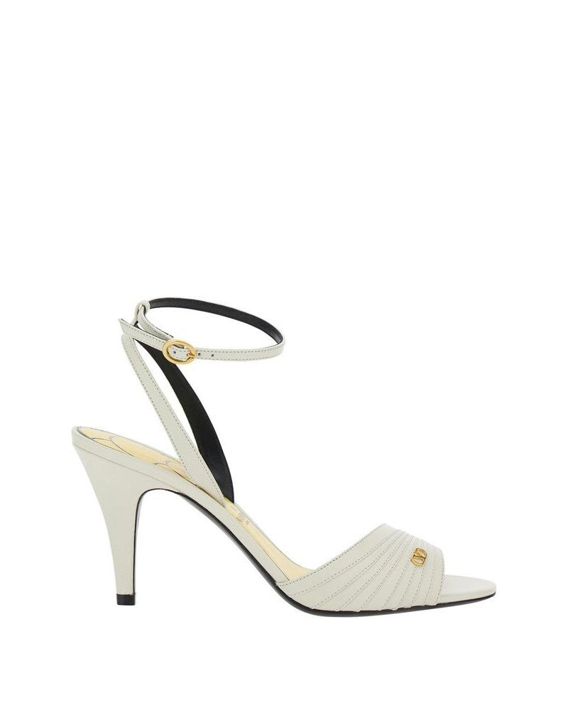Valentino Garavani White Leather Stiletto Heel Sandals Glam Steals