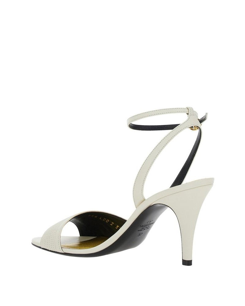 Valentino Garavani White Leather Stiletto Heel Sandals Glam Steals