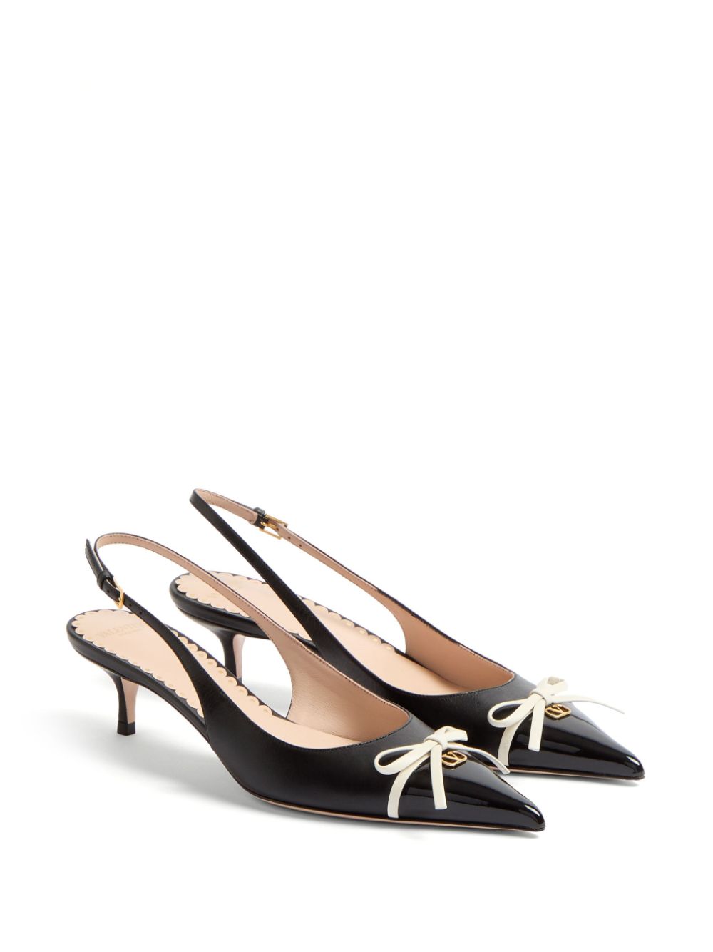 Valentino Leather Garavani Bepointy 45mm Patent and Kid Slingback Pumps Glam Steals