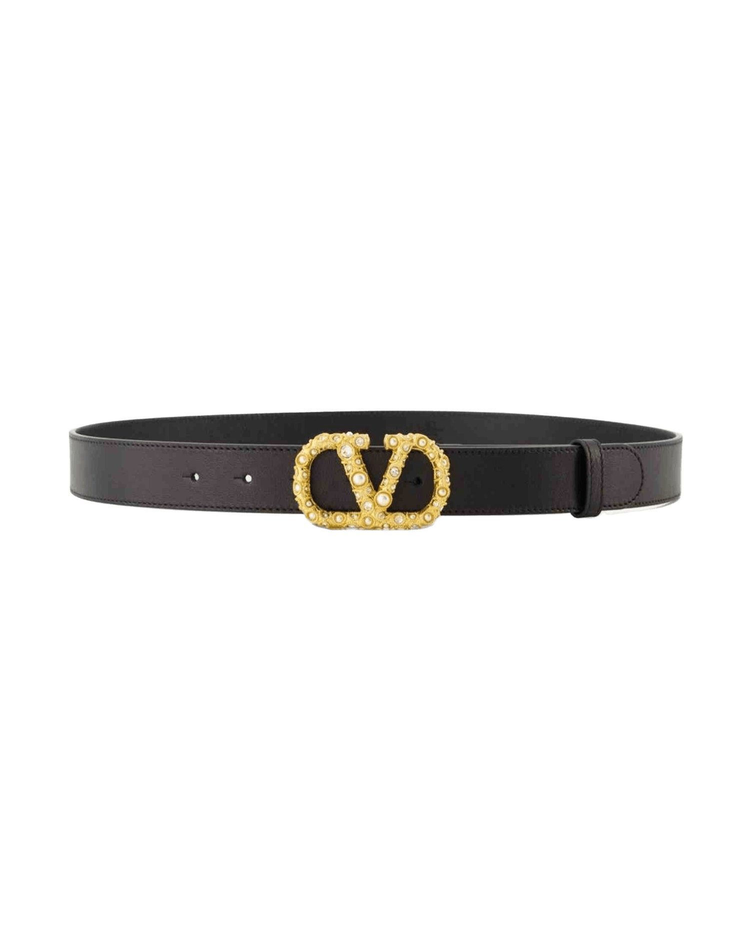 Valentino Leather Garavani Crystal Embellishment Vlogo Signature Belt Glam Steals