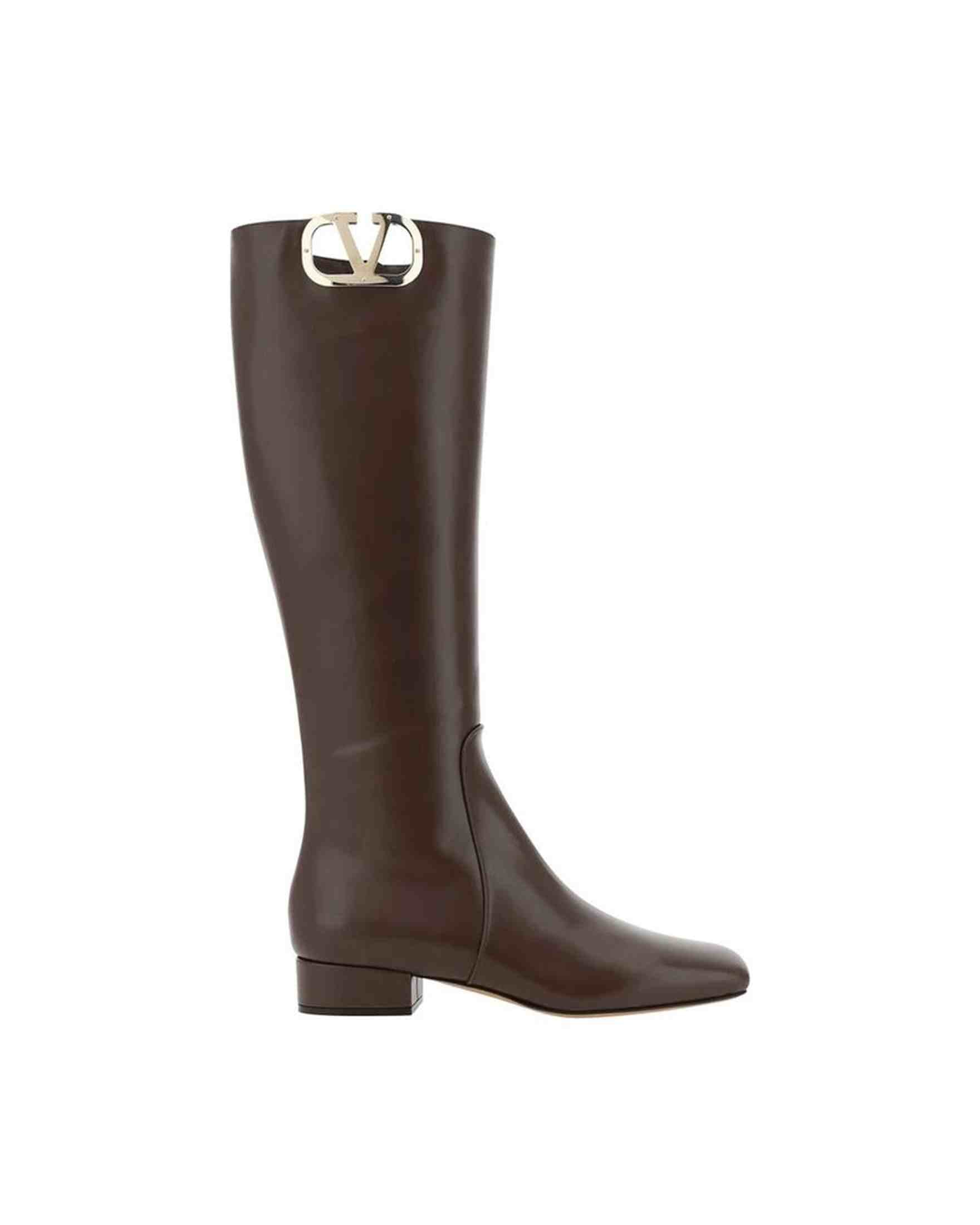 Valentino Leather Garavani Logo Boots Glam Steals