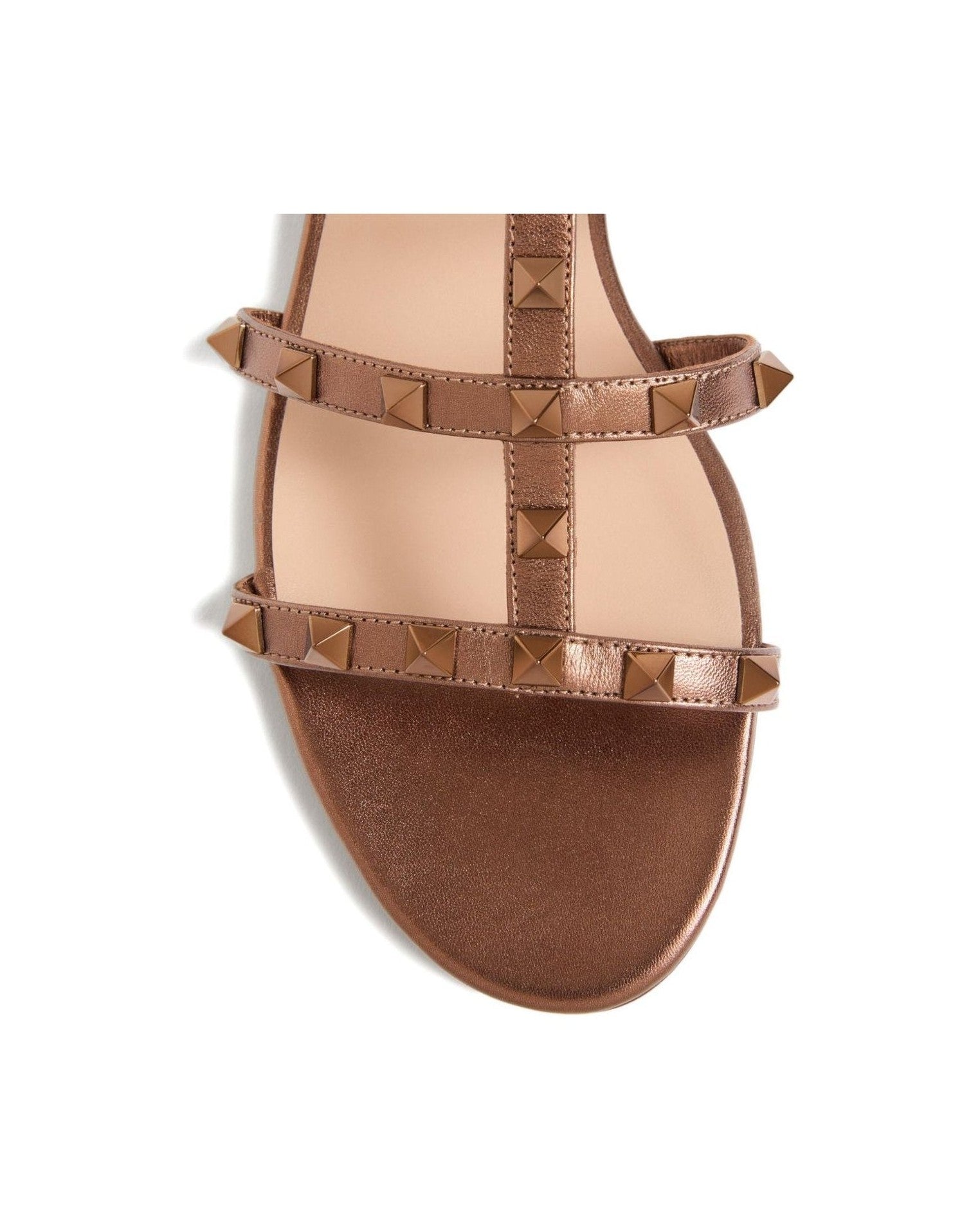 Valentino Leather Garavani Rockstud Low Slide Sandals in Laminated Nappa Glam Steals