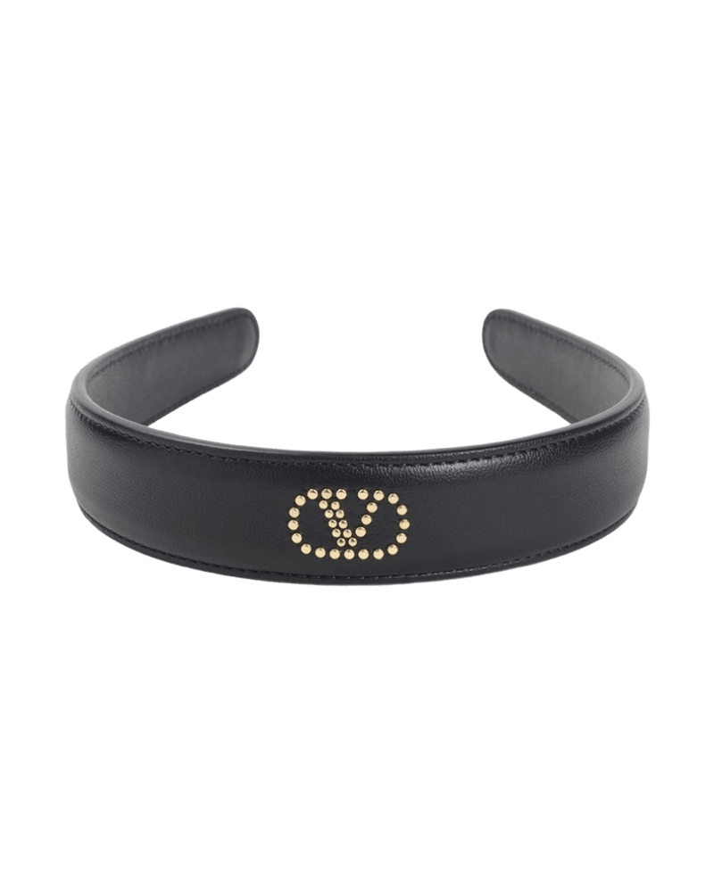 Valentino Garavani Leather Stud Embellished Headband Glam Steals