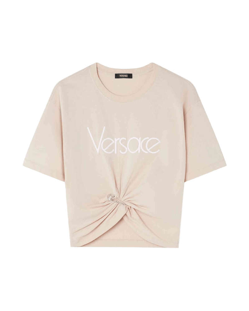 Versace 1978 Re Edition Logo Safety Pin Short T-Shirt Glam Steals