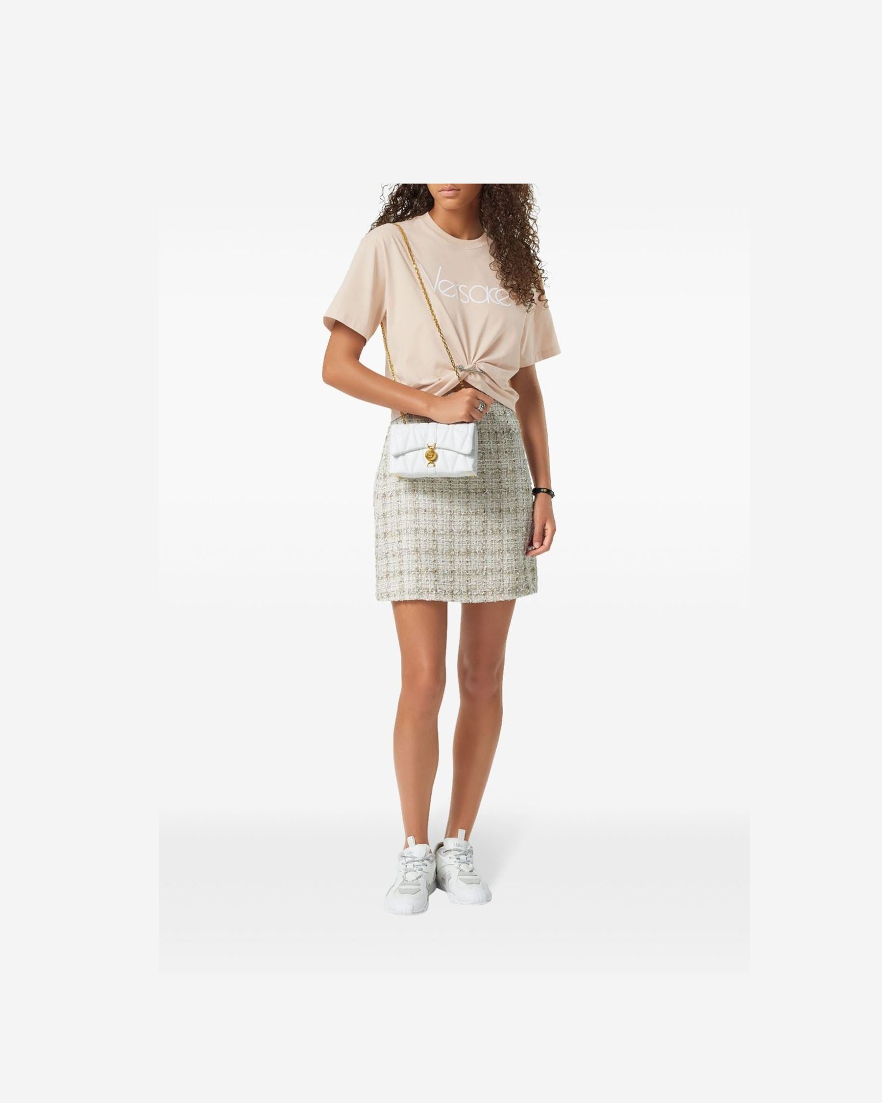 Versace 1978 Re Edition Logo Safety Pin Short T-shirt Glam Steals