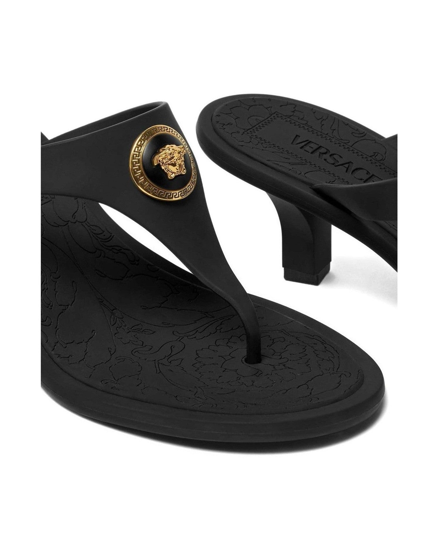Versace Alia 55mm Rubber Flip Flop Sandals Glam Steals