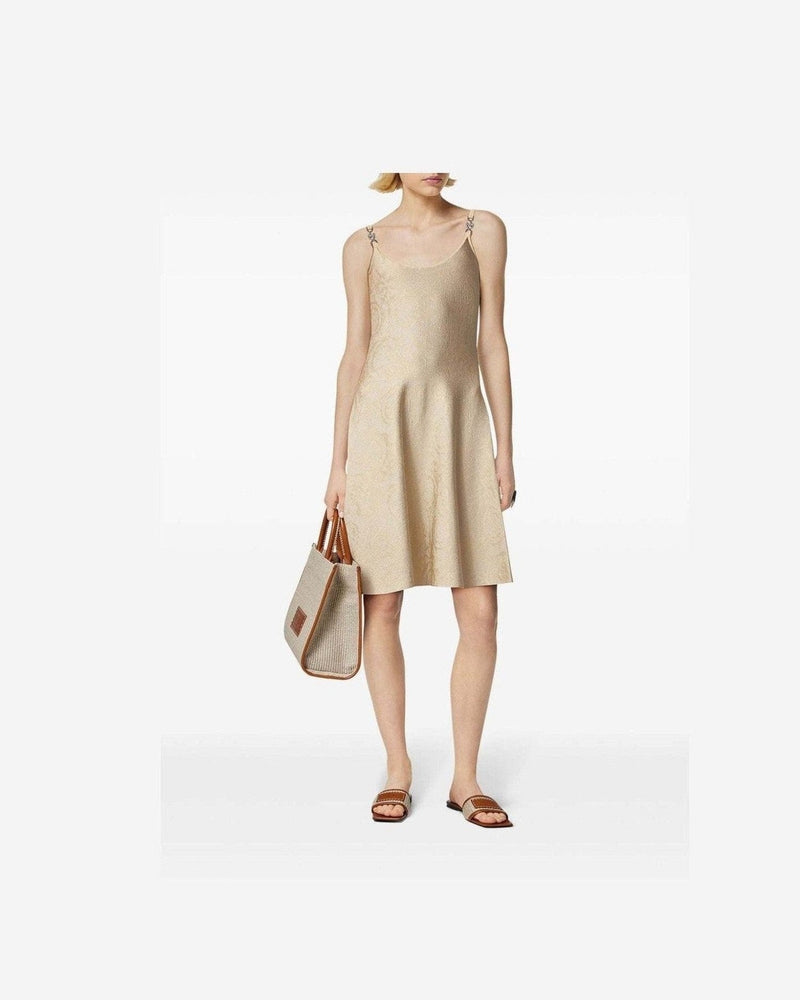 Versace Barocco Jacquard Flared Mini Dress Glam Steals