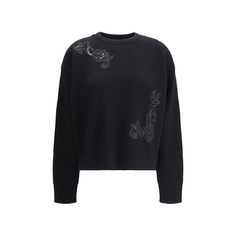 Versace Barocco Leaf Embroidered Sweater Glam Steals