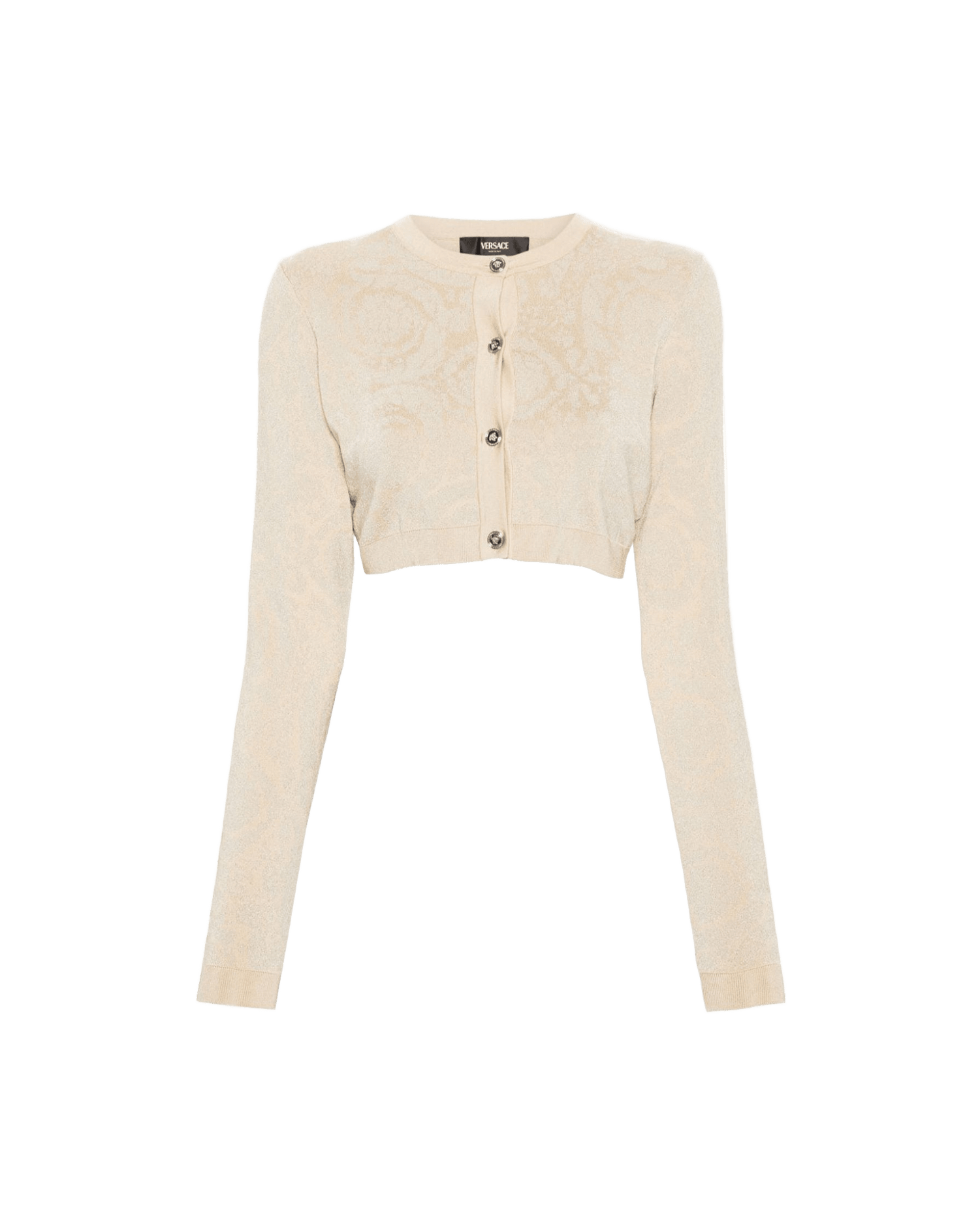 Versace Barocco Lurex Cropped Cardigan