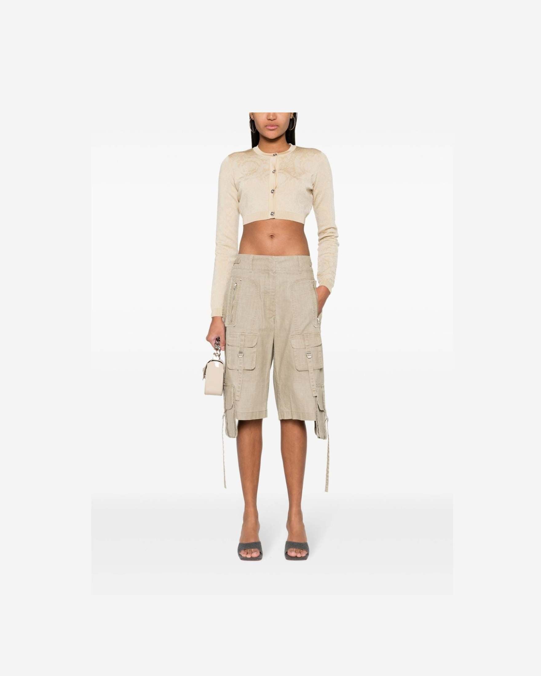 Versace Barocco Lurex Cropped Cardigan Glam Steals