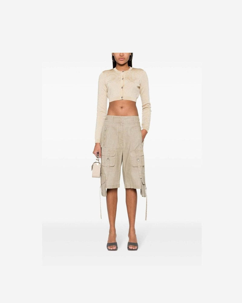 Versace Barocco Lurex Cropped Cardigan Glam Steals