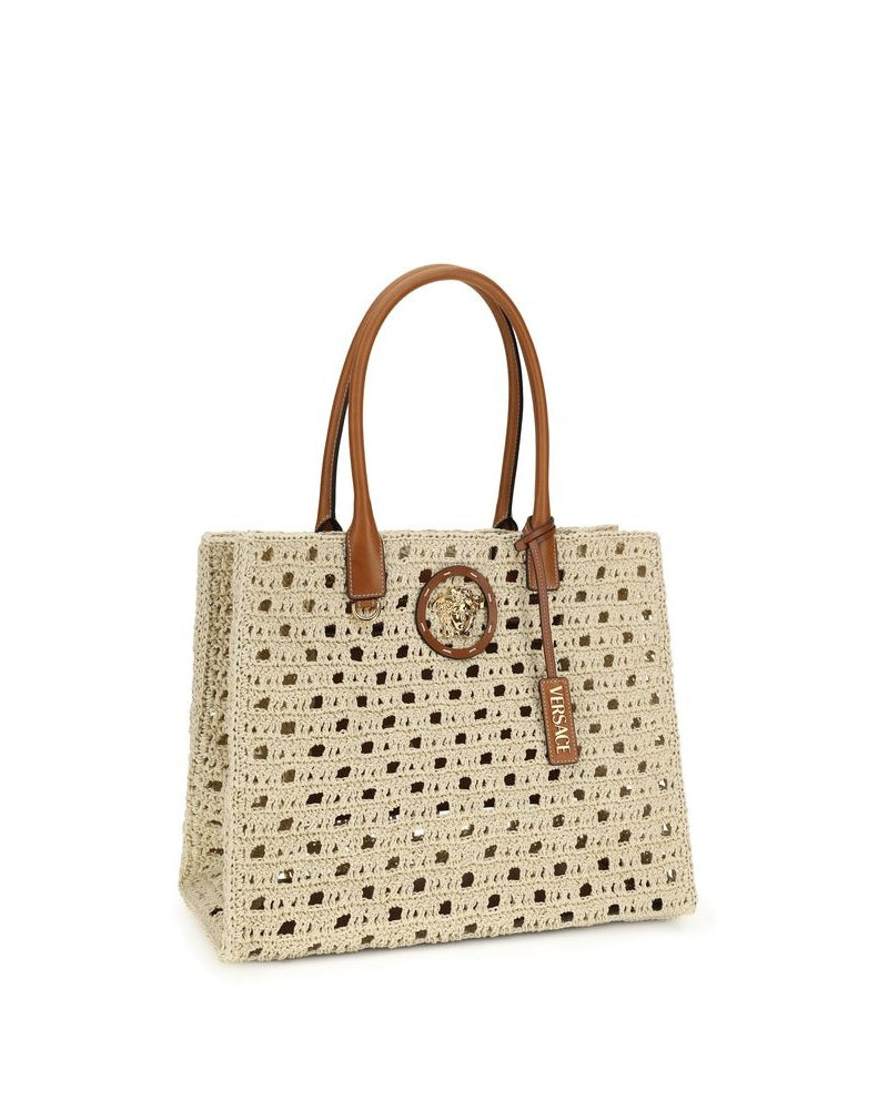 Versace Beige Cotton Handbag Glam Steals