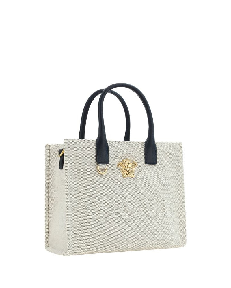 Versace Beige Cotton Shoulder Bag Glam Steals