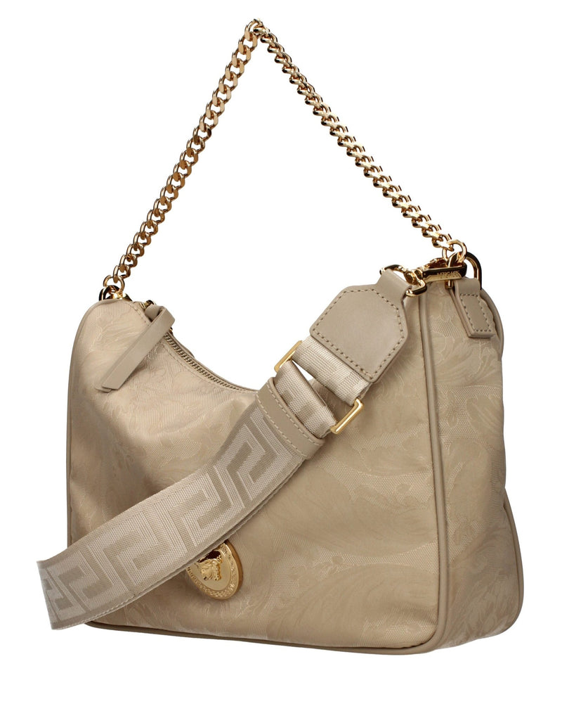 Versace Beige Fabric Handbag Glam Steals