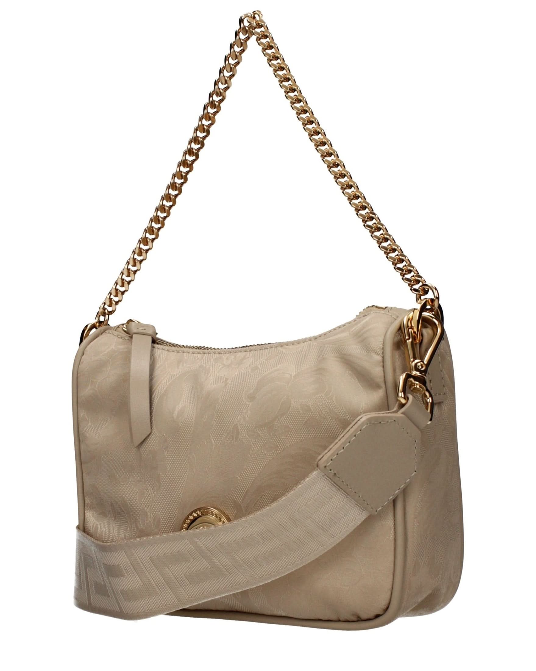 Versace Beige Fabric Handbag Glam Steals
