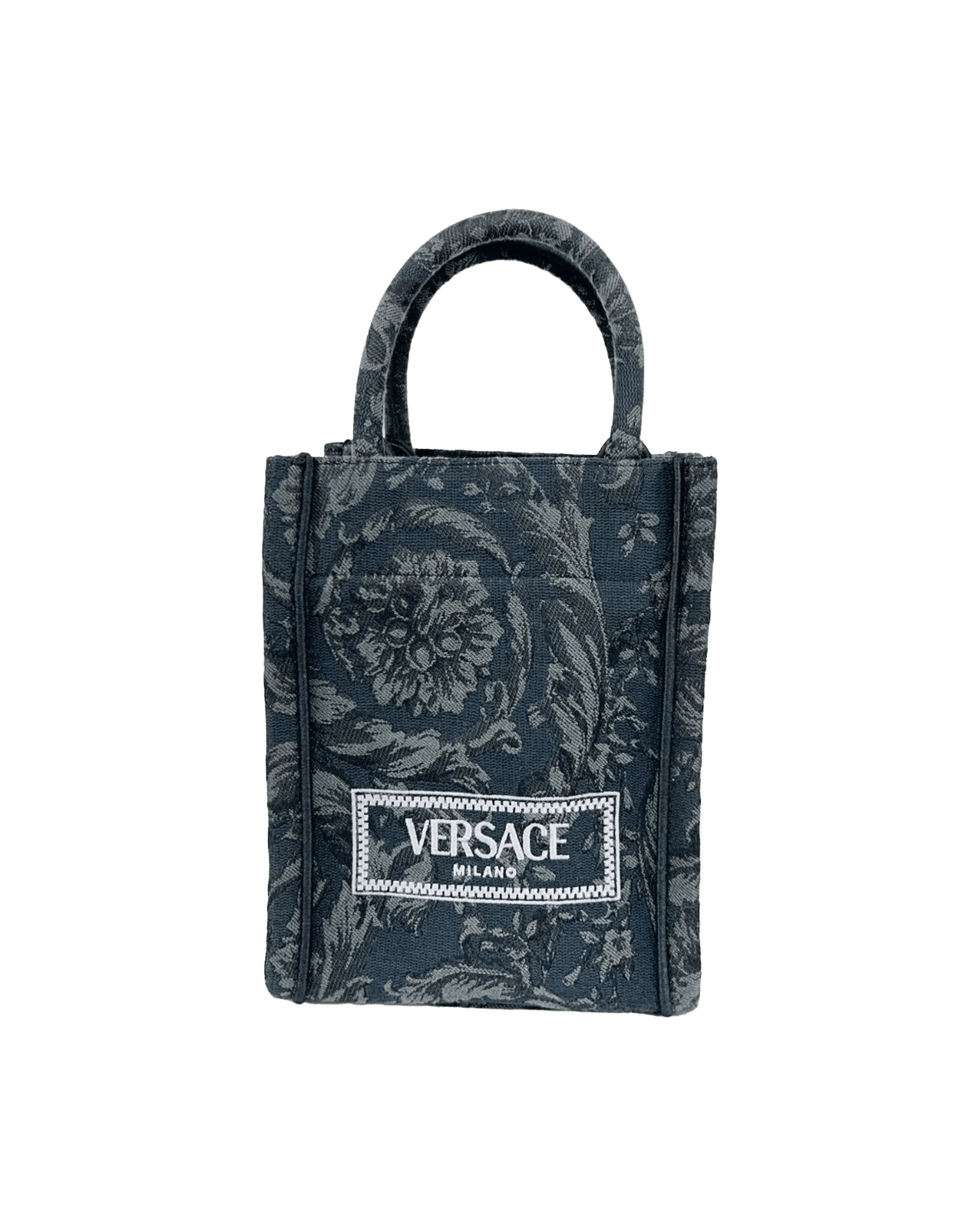 Versace Black Athena Barocco Mini Top Handle Tote Crossbody Bag Glam Steals