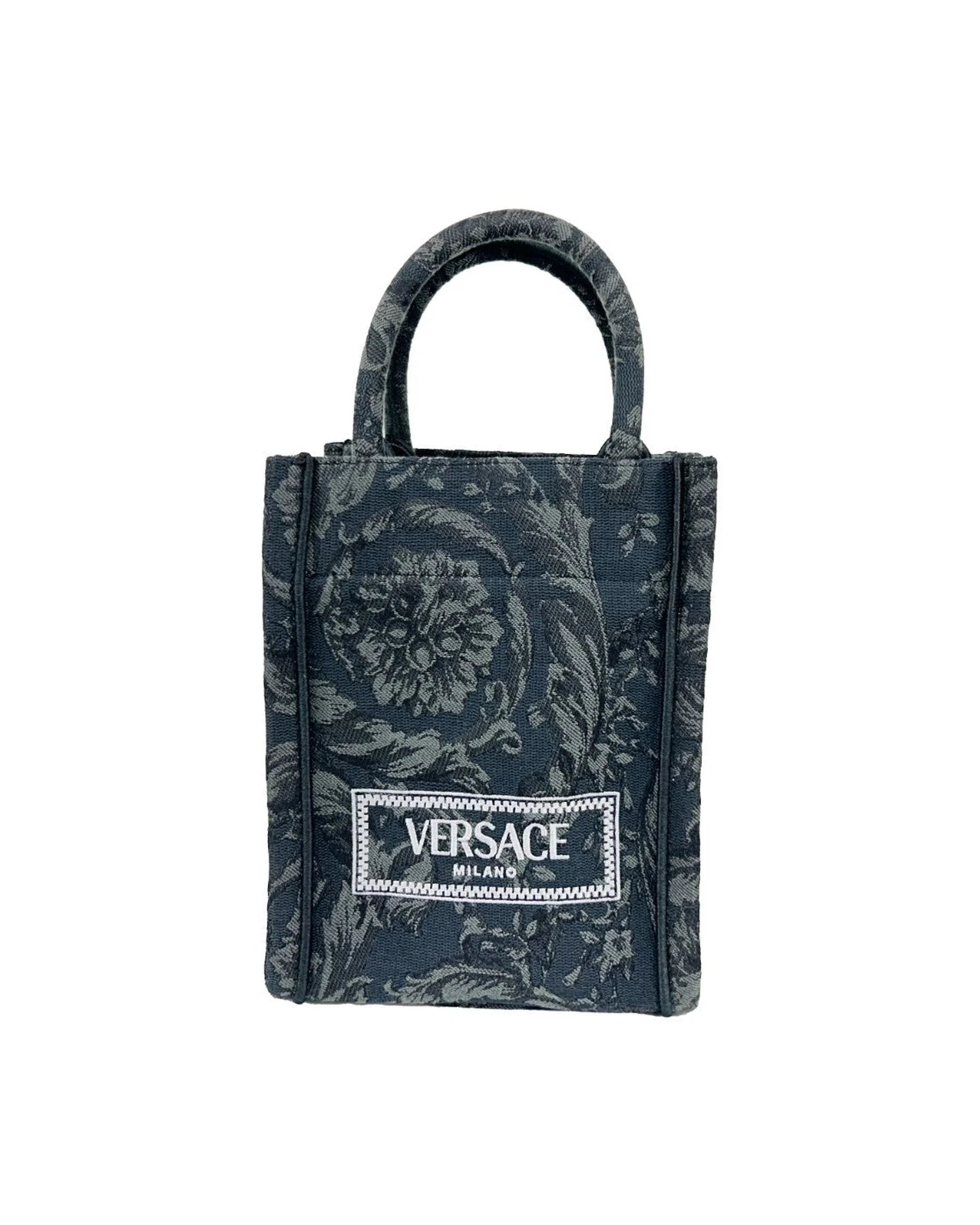Versace Black Athena Barocco Mini Top Handle Tote Crossbody Bag Glam Steals