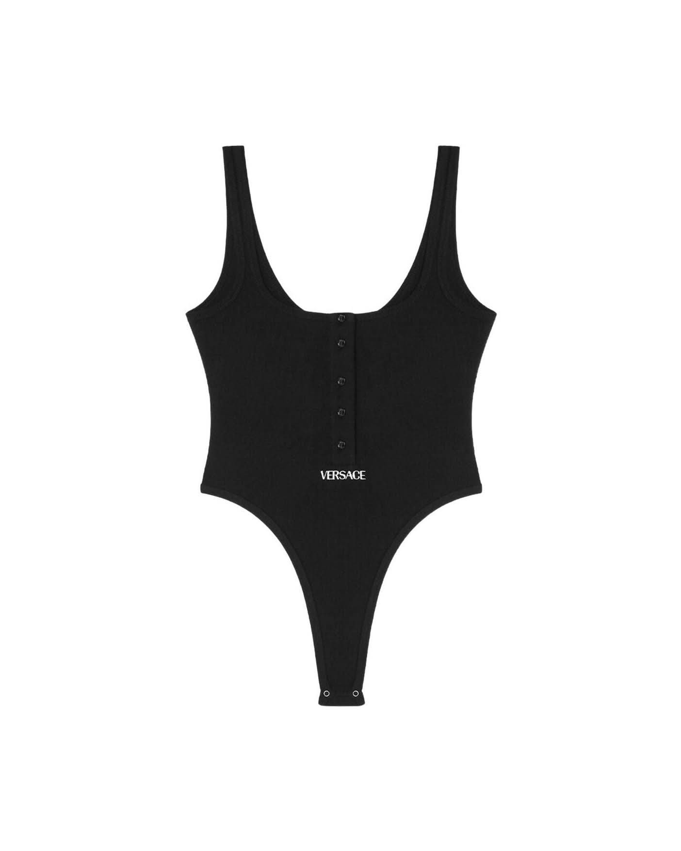 Versace Black Bodysuit Topwear