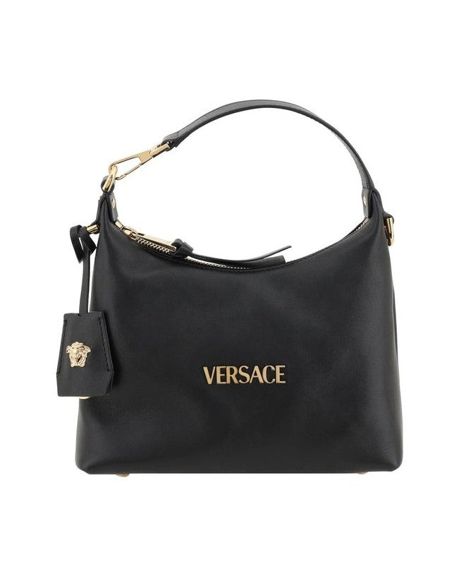 Versace Black Calf Leather Bos Taurus Handbag