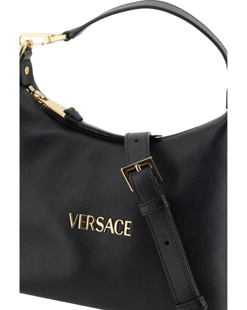Versace Black Calf Leather Bos Taurus Handbag